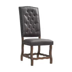 Lot de 2 chaises d'appoint hautes à dossier touffeté Hayward Noyer – Picket House Furnishings : Faux cuir vieilli, Clous décoratifs