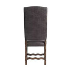 Lot de 2 chaises d'appoint hautes à dossier touffeté Hayward Noyer – Picket House Furnishings : Faux cuir vieilli, Clous décoratifs