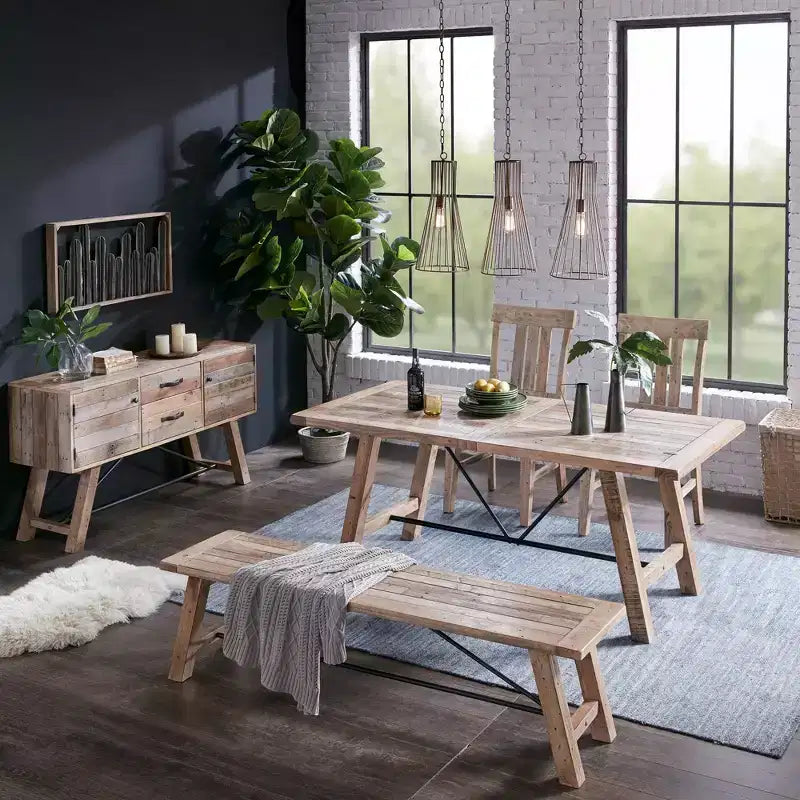 Ink+Ivy Set of 2 Sonoma Dining Side Chair Natural/Gray: Upholstered, Wood Frame, Foam Cushion