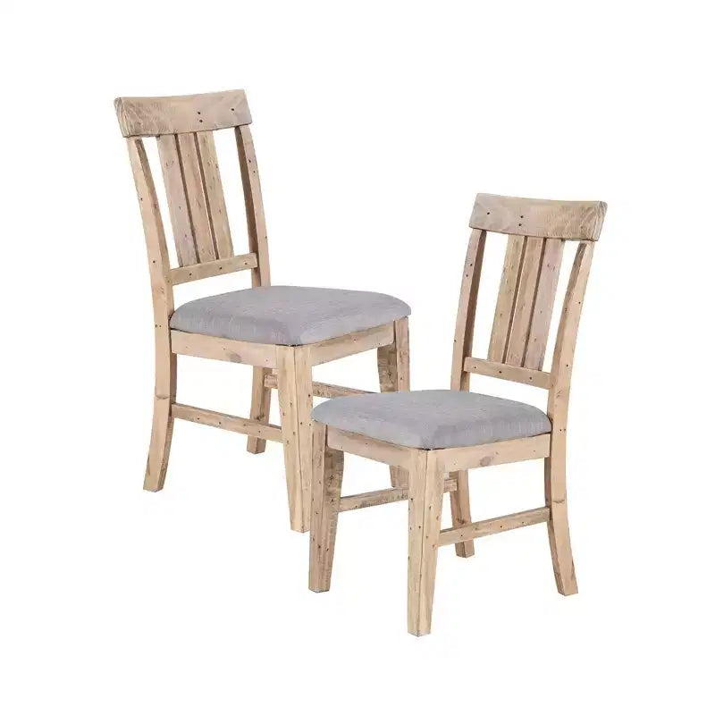 Ink+Ivy Lot de 2 chaises de salle à manger Sonoma, naturel/gris : Rembourrées, cadre en bois, coussin en mousse