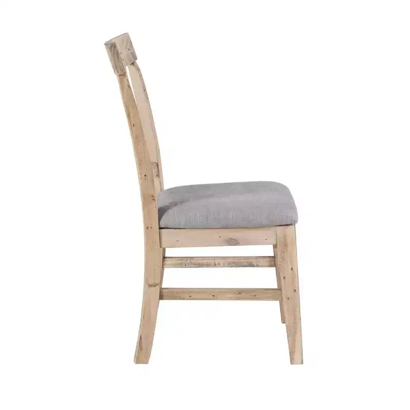 Ink+Ivy Lot de 2 chaises de salle à manger Sonoma, naturel/gris : Rembourrées, cadre en bois, coussin en mousse