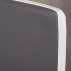 Ensemble de salle à manger 3 pièces Buylateral Nora avec table ronde sur pied moderne et chaises en similicuir gris/blanc
