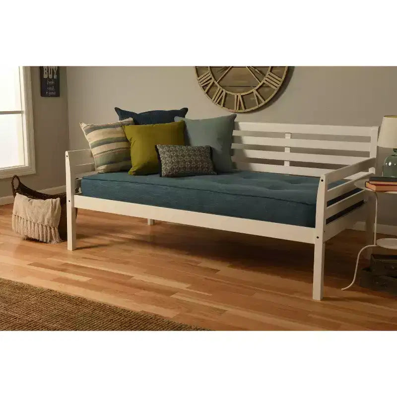 Lit de repos double Yorkville blanc/aqua - Double confort