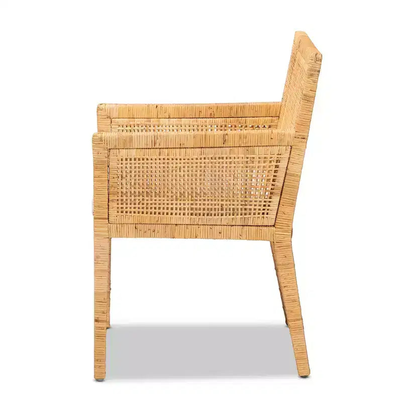 Fauteuil Karis en bois et rotin Naturel/Blanc - Bali & Paris