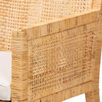 Fauteuil Karis en bois et rotin Naturel/Blanc - Bali & Paris