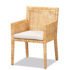 Fauteuil Karis en bois et rotin Naturel/Blanc - Bali & Paris