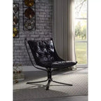 Fauteuil d'appoint en cuir pleine fleur Carney 30" bleu vintage - Acme Furniture : Structure en métal, aucun assemblage requis, garantie de 60 jours