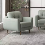 Fauteuil Radwan 35" en Cuir Vert Pesto - Acme Furniture : Boutons Touffetés, Pieds en Bois, Aucun Assemblage Requis