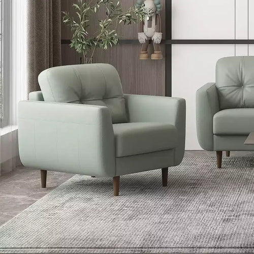 Fauteuil Radwan 35" en Cuir Vert Pesto - Acme Furniture : Boutons Touffetés, Pieds en Bois, Aucun Assemblage Requis