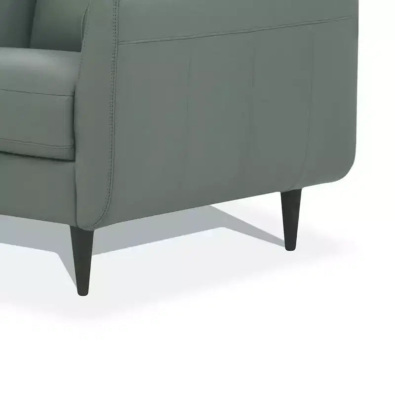 Fauteuil Radwan 35" en Cuir Vert Pesto - Acme Furniture : Boutons Touffetés, Pieds en Bois, Aucun Assemblage Requis