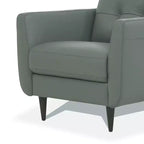 Fauteuil Radwan 35" en Cuir Vert Pesto - Acme Furniture : Boutons Touffetés, Pieds en Bois, Aucun Assemblage Requis