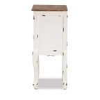 Table de chevet à 2 tiroirs Levron deux tons et bois antique noyer brun/blanc antique - Baxton Studio : Table de rangement de chevet