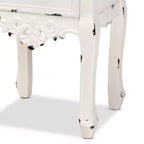 Table de chevet à 2 tiroirs Levron deux tons et bois antique noyer brun/blanc antique - Baxton Studio : Table de rangement de chevet
