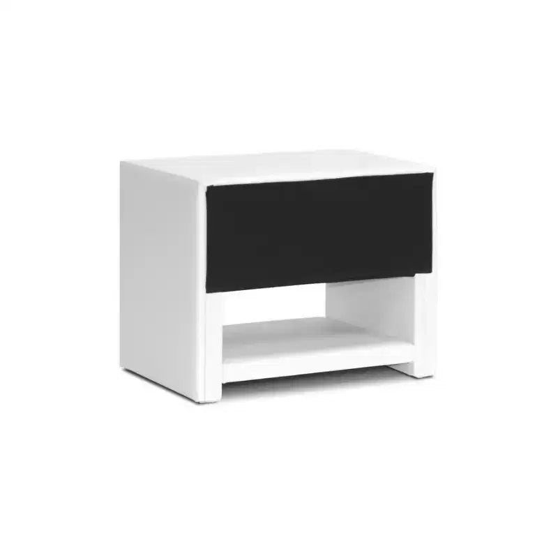 Table de chevet moderne rembourrée Massey blanche - Baxton Studio