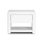 Table de chevet moderne rembourrée Massey blanche - Baxton Studio