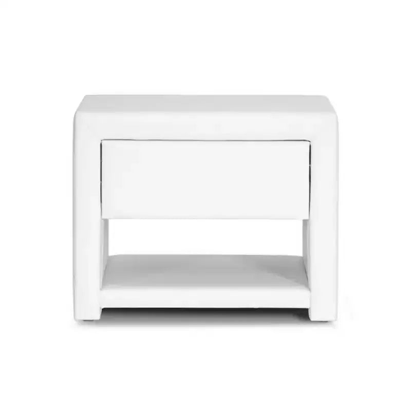 Table de chevet moderne rembourrée Massey blanche - Baxton Studio