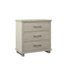 Lot de 2 tables de chevet beiges de 81 cm - Meuble d'appoint : Design moderne, 3 tiroirs, pieds en métal