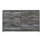 Commode Baystorm Grise - Signature Design by Ashley : 6 tiroirs de rangement, poignées modernes, structure en MDF