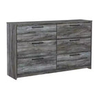 Commode Baystorm Grise - Signature Design by Ashley : 6 tiroirs de rangement, poignées modernes, structure en MDF