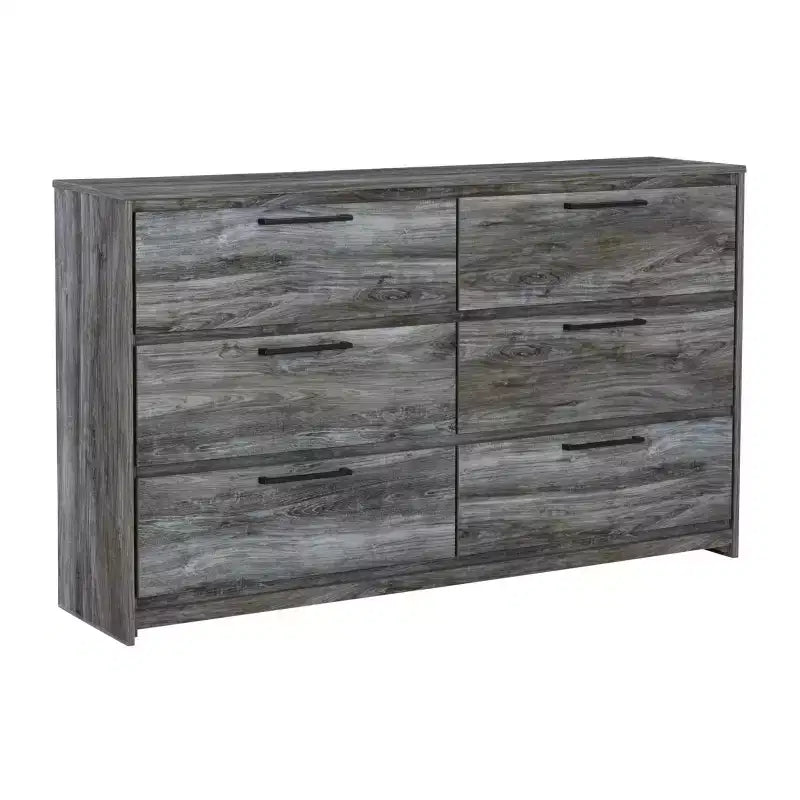 Commode Baystorm Grise - Signature Design by Ashley : 6 tiroirs de rangement, poignées modernes, structure en MDF