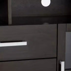 Meuble TV haut WyndenHall Waterloo pour téléviseurs jusqu'à 55", marron hickory : Moderne du milieu du siècle avec rangement, cadre en pin