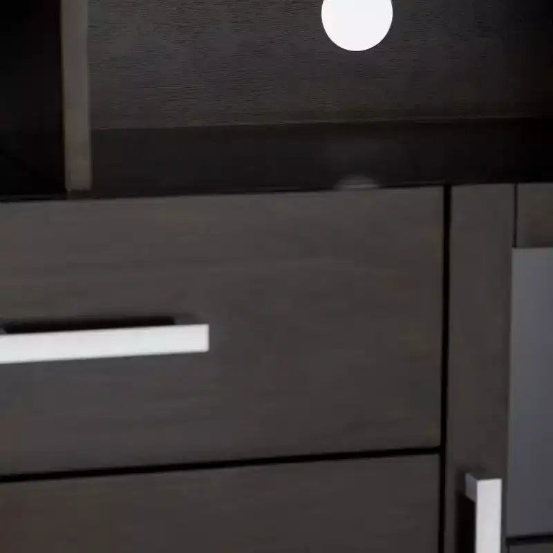 Meuble TV haut WyndenHall Waterloo pour téléviseurs jusqu'à 55", marron hickory : Moderne du milieu du siècle avec rangement, cadre en pin