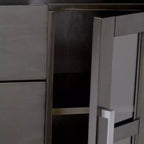 Meuble TV haut WyndenHall Waterloo pour téléviseurs jusqu'à 55", marron hickory : Moderne du milieu du siècle avec rangement, cadre en pin