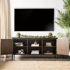 Meuble TV Kelson multi-rangements 24/7 Shop At Home pour TV jusqu'à 65 po : pieds en métal, gestion des câbles, étagères fixes