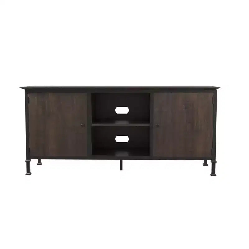 Meuble TV Kelson multi-rangements 24/7 Shop At Home pour TV jusqu'à 65 po : pieds en métal, gestion des câbles, étagères fixes