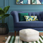 Pouf Lory Texturé Neutre - Threshold™ : Ottoman Carré Bohème, Capitonnage Fait Main, Beige Clair, Mélange Coton et Laine