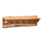 Banc de rangement en bois à bord droit avec pieds en épingle à cheveux de 91 cm et étagère murale avec patères en bois naturel - Alaterre Furniture