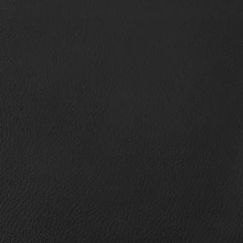 Travis Ottoman Courbe Noir - Regency : Revêtement en Cuir, Milieu de Siècle Moderne, Aucun assemblage requis