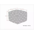 Laurene Pouf tissé carré en polyester PET gris/blanc - WyndenHall