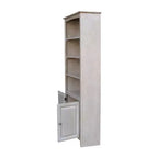 Bibliothèque International Concepts 72 po. Shaker avec deux portes inférieures Gris délavé : Parawood massif, design de style Mid-Century, étagères réglables