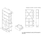 73,6 po Bibliothèque rustique Skamania avec rangement, cadre en métal - miBasics : Design industriel, meuble fermé