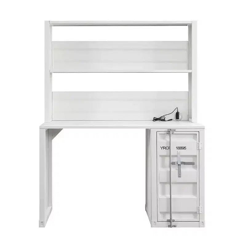 Bureau Cargo 47" Blanc - Acme Furniture : Structure en métal en L, Aucun assemblage requis, Tiroir polyvalent