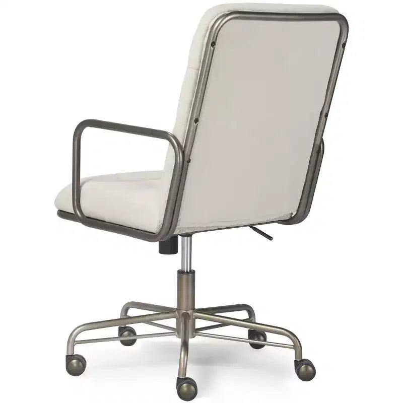 Chaise de bureau moderne Finch Franklin crème/blanc : Rembourrée, pivotante, hauteur réglable, structure en bois et métal