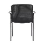 Chaise visiteur noire – Boss Office Products : siège de bureau rembourré moderne avec soutien lombaire et accoudoirs fixes