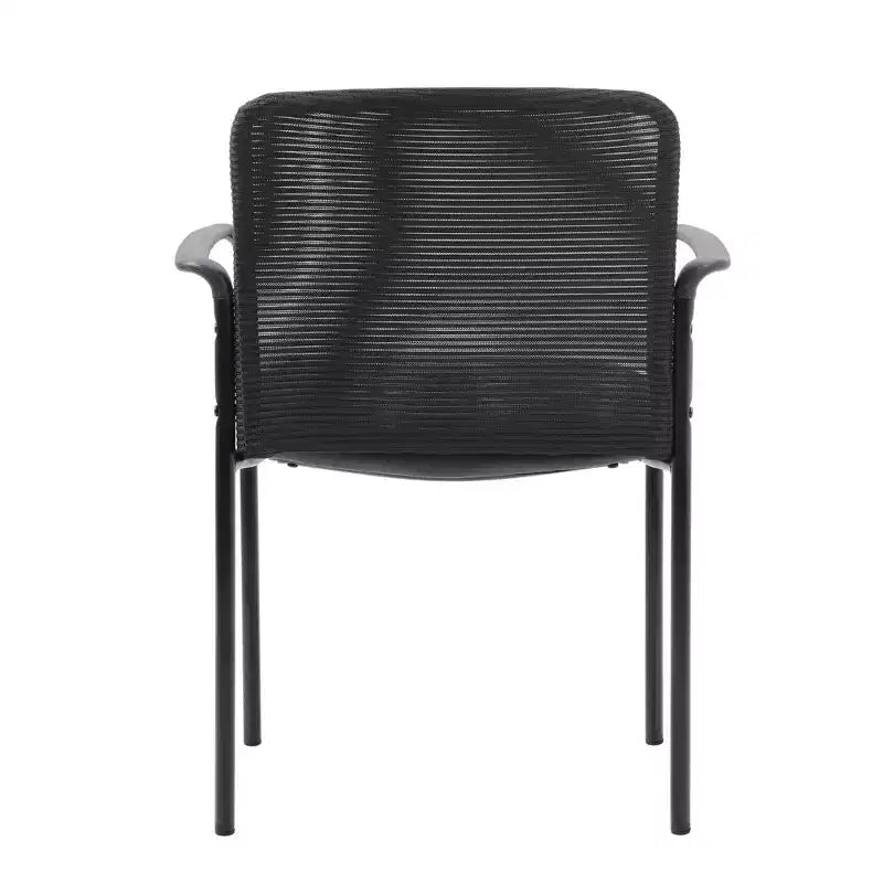 Chaise visiteur noire – Boss Office Products : siège de bureau rembourré moderne avec soutien lombaire et accoudoirs fixes