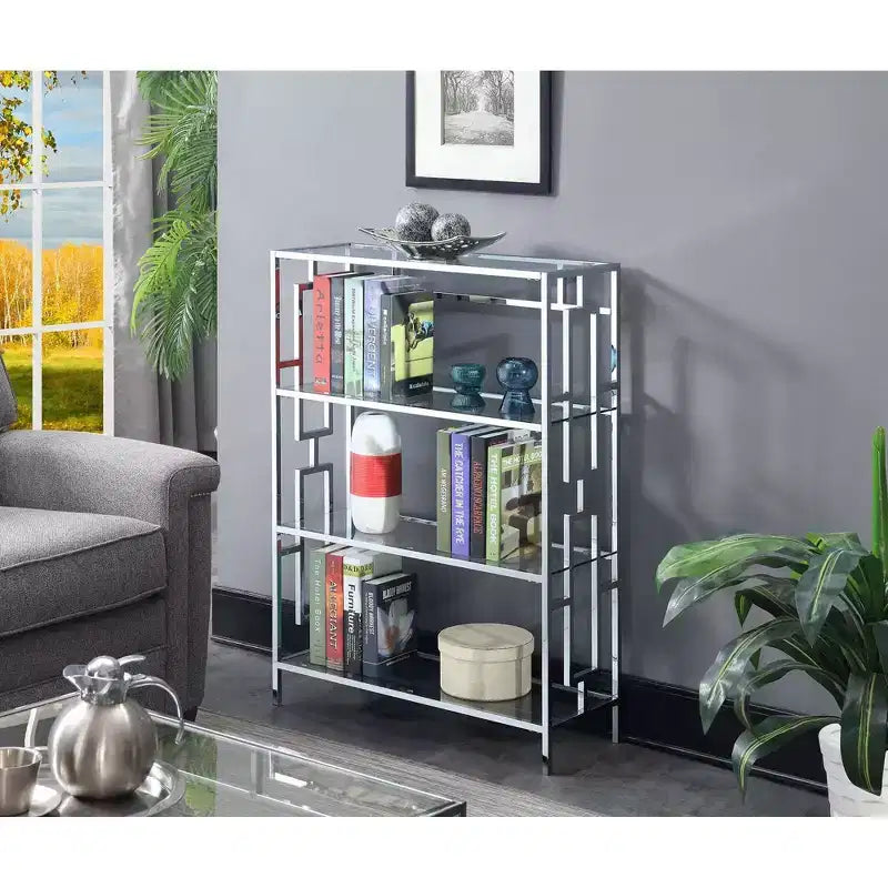 Bibliothèque à 4 niveaux chromée Town Square 42,75" - Breighton Home