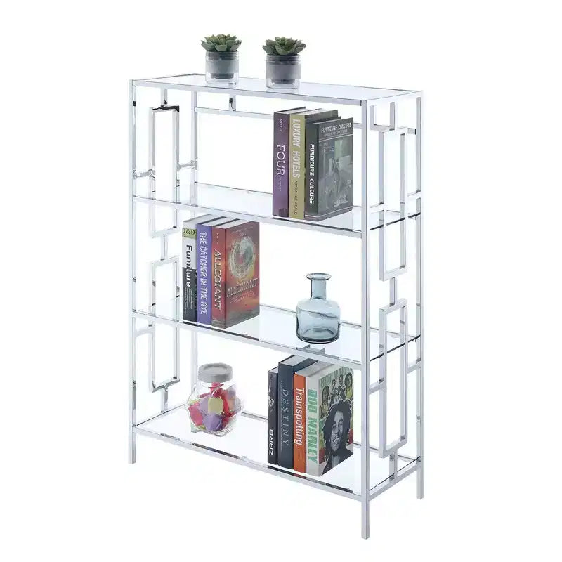 Bibliothèque à 4 niveaux chromée Town Square 42,75" - Breighton Home