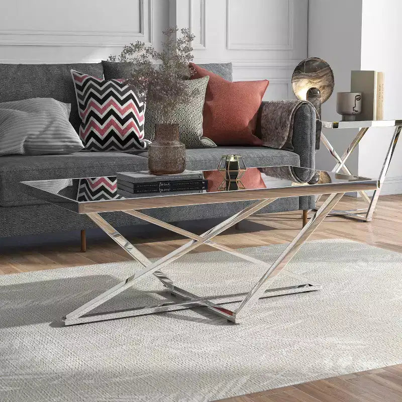 Table Basse Rectangulaire Miroir Drubeck Chrome - HOMES: Inside + Out