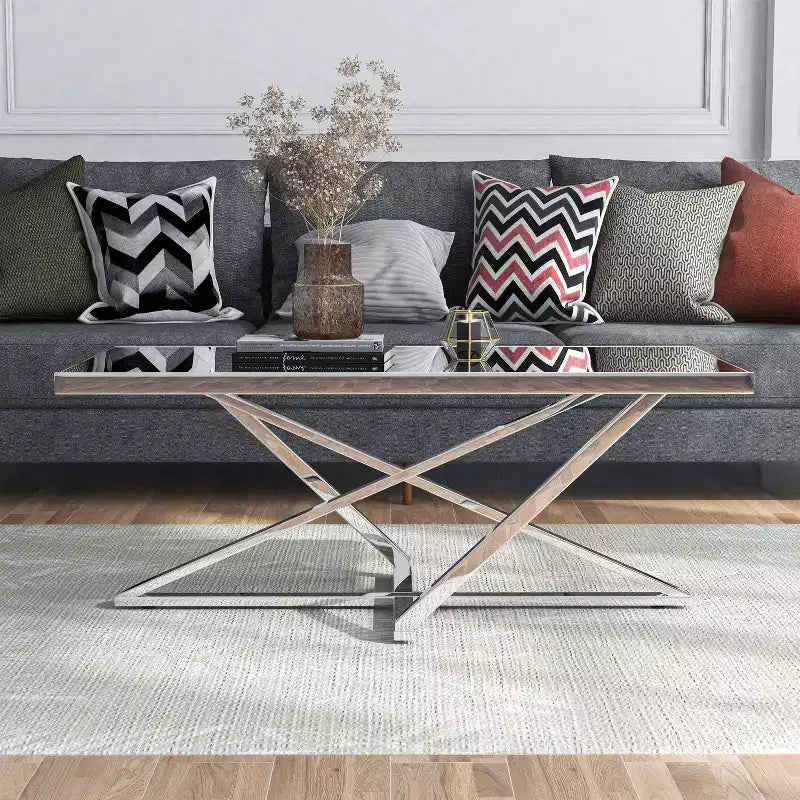 Table Basse Rectangulaire Miroir Drubeck Chrome - HOMES: Inside + Out