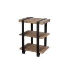 Table d'appoint 2 étagères Modesto 20" en bois massif et métal - Meubles Alaterre : Design industriel et rustique