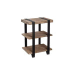 Table d'appoint 2 étagères Modesto 20" en bois massif et métal - Meubles Alaterre : Design industriel et rustique
