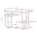 Table console Calloun Glam à 2 étagères chromée - HOMES: Inside + Out: Ovale, Verre trempé, Cadre métallique