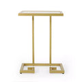 Hickson Modern Glam C Shaped End Table Gold - Christopher Knight Home: Sleek Side Table, Tempered Glass Top, Iron Frame