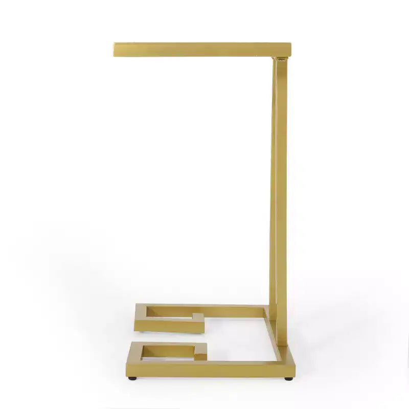 Table d'appoint en forme de C Hickson Modern Glam Dorée - Christopher Knight Home : Table d'appoint élégante, plateau en verre trempé, cadre en fer