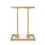 Table d'appoint en forme de C Hickson Modern Glam Dorée - Christopher Knight Home : Table d'appoint élégante, plateau en verre trempé, cadre en fer