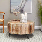 Table basse rustique en bois de manguier marron – Olivia & May